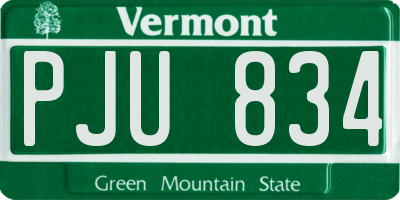 VT license plate PJU834