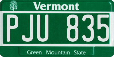 VT license plate PJU835