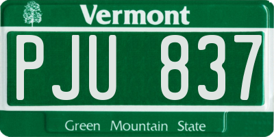 VT license plate PJU837
