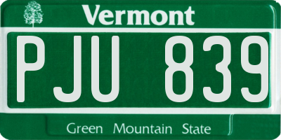 VT license plate PJU839