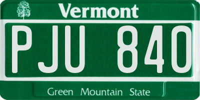 VT license plate PJU840