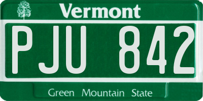 VT license plate PJU842