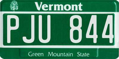 VT license plate PJU844