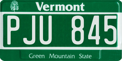 VT license plate PJU845
