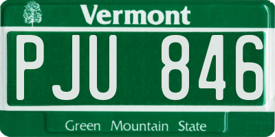 VT license plate PJU846