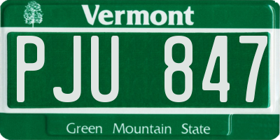 VT license plate PJU847