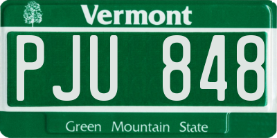 VT license plate PJU848
