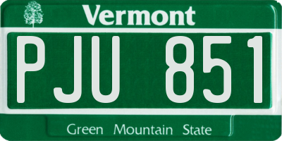 VT license plate PJU851