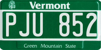 VT license plate PJU852