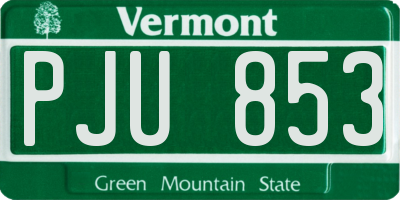 VT license plate PJU853