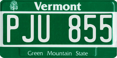 VT license plate PJU855