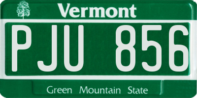 VT license plate PJU856