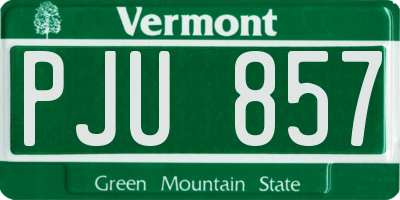 VT license plate PJU857