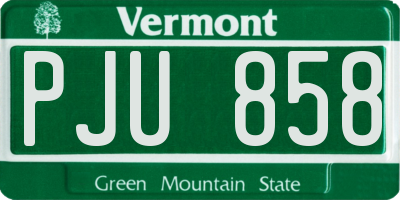 VT license plate PJU858