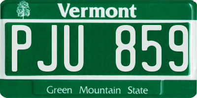 VT license plate PJU859