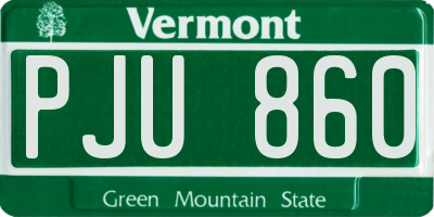 VT license plate PJU860