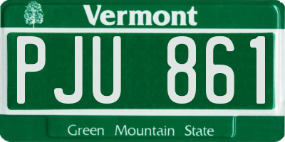 VT license plate PJU861