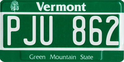 VT license plate PJU862