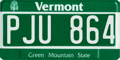 VT license plate PJU864