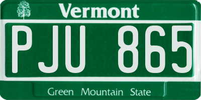 VT license plate PJU865