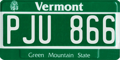 VT license plate PJU866