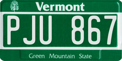 VT license plate PJU867