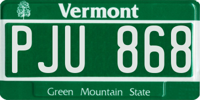 VT license plate PJU868