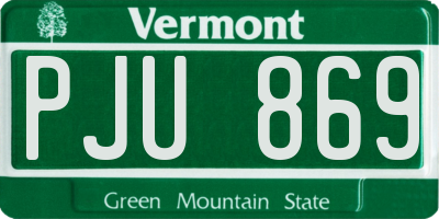 VT license plate PJU869