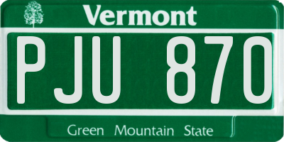 VT license plate PJU870