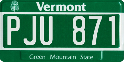 VT license plate PJU871