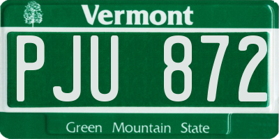 VT license plate PJU872