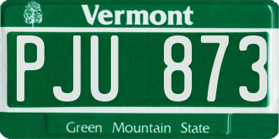 VT license plate PJU873