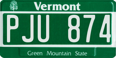 VT license plate PJU874
