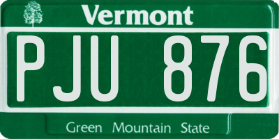 VT license plate PJU876