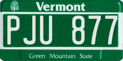 VT license plate PJU877