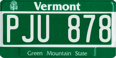 VT license plate PJU878