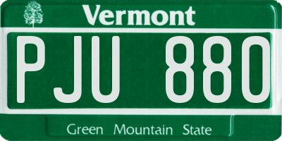 VT license plate PJU880