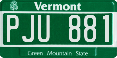 VT license plate PJU881