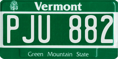 VT license plate PJU882