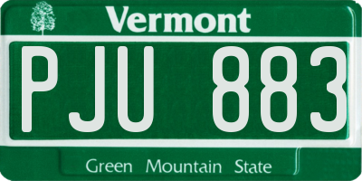 VT license plate PJU883