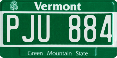 VT license plate PJU884