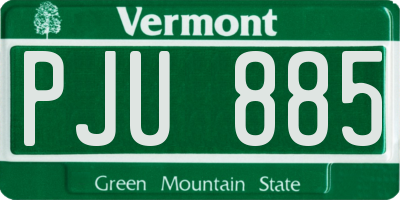 VT license plate PJU885