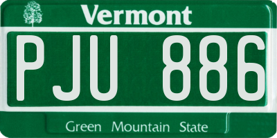 VT license plate PJU886