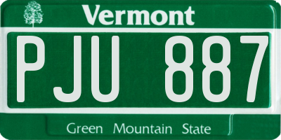 VT license plate PJU887