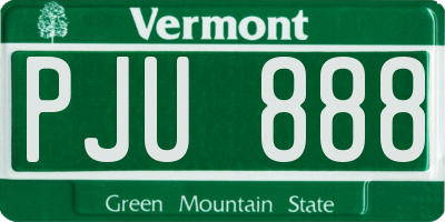 VT license plate PJU888