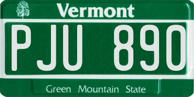 VT license plate PJU890