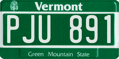 VT license plate PJU891