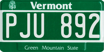 VT license plate PJU892