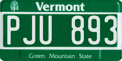 VT license plate PJU893