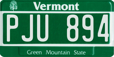 VT license plate PJU894